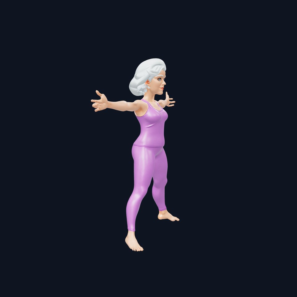 Elderly Yoga Enthusiast model pack